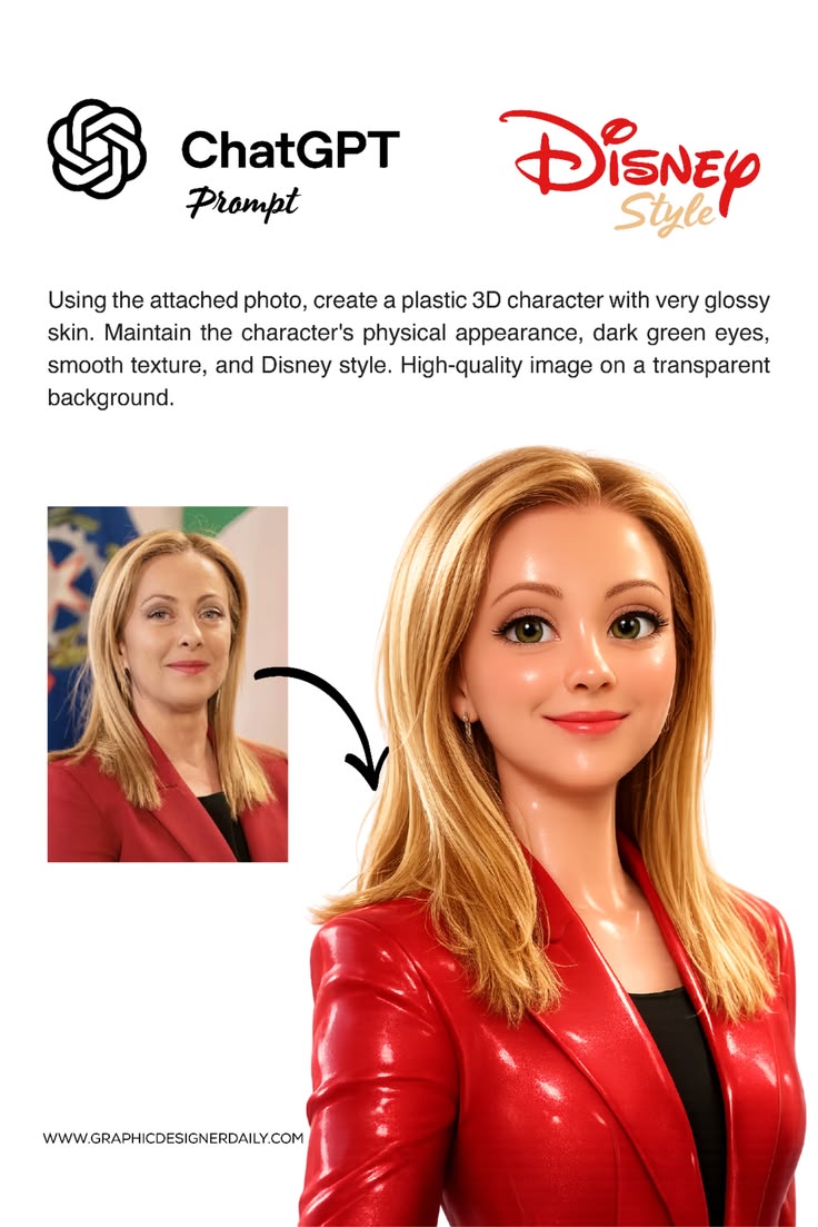 Glossy Plastic 3D Character from Reference Photo example